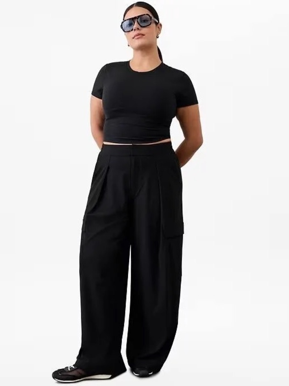 ATHLETA Pinnacle High Rise Cargo Trouser Size 16 | Black Pant #562507
